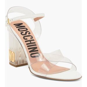Moschino Clear Heel Logo Sandal size 39 EU NWOT